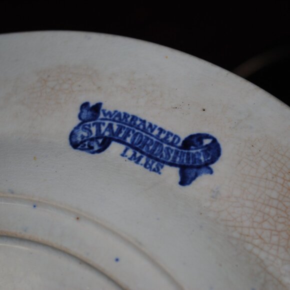 Antique Warranted Staffordshire J.M. & S. Ironstone Dinner Plate - Picture 10 of 14